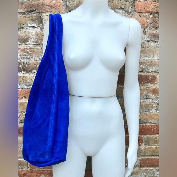 Cobalt Blue Suede Tote Bag - Picture 4 of 4